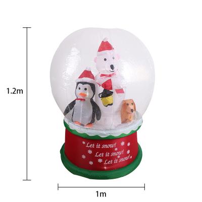 China Custom Decorated Chirstmas Decor 1.2m Christmas Wholesale Inflatable Snowballs Yard Inflatable Snowballs for sale