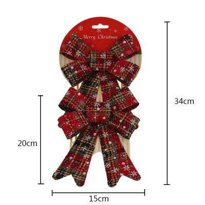 China Best Selling Christmas Decoration Christmas Glitter Pendant Bowknot With Painted Christmas Ornaments for sale