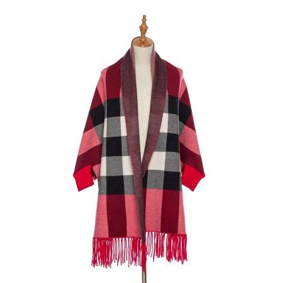 China Other Ladies Ponchos With Red Sleeves Women Fashion Pashmina Scarf Shawl Cashmere Wool Viscous Shawl for sale