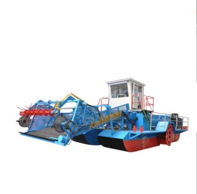 China Full Hydraulic River Cleaning Machine Automatic Water Weed Harvester With Paddle Wheel Te koop