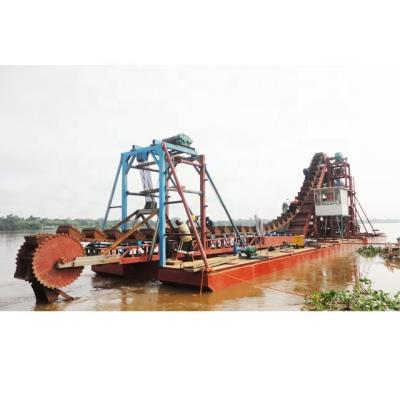 China Gravity Separator 150m3/hr Bucket Chain Gold Dredger For Gold Processing zu verkaufen