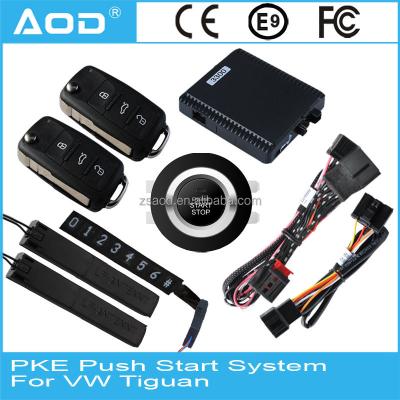 China Hot selling keyless remote initiator go car alalrm shock sensor PKE entry push button keyless start for VW Tiguan for sale