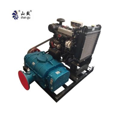 China Shangu Industrial Blower Roots High Pressure Blower Vacuum Pump Blower Grain Flour Conveying With Diesel Engine for sale