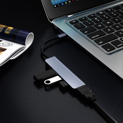 China For MacBook Laptop Usb C Docking Station Laptop With Type C 3 0 Usb Hub 5 In 1 For Macbook Pro Gray for sale