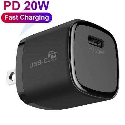 China Fast Selling Type-c CELL PHONE Charger Adapter 20W Best Left Mobile Phone USB-c Palladium Fast Charger For Iphone USB-c Phone Charger for sale