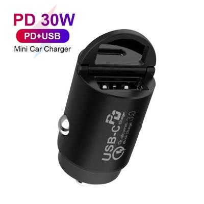 China Car Charger PD 30w Adapter OEM Dual Usb Type-C Quick Fast Fast Usb C Car Phone Charger Qc3.0 Car Phone Charger For Iphone for sale