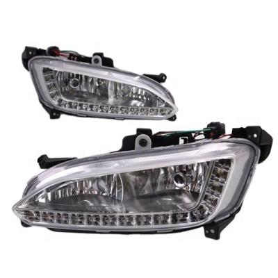 China ABS Drl Fog Lamp For Hy 2014 2015 Undai IX45 DRL 2013 For Santa Fe LED DRL Running Car Fog Light Daytime Running Lamp for sale