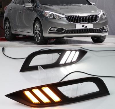 China For Kia K3 Cerato 2013 2014 2015 2016 Led Daytime Running Lights DRL Fog Lamp Cover With Yellow Turn Signal Lamp Cerato Koup for sale