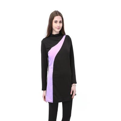 China Wholesale Breathable Long Sleeve Muslim Swimsuit Black Nylon Cover Up Swimwear For Middle East Women for sale