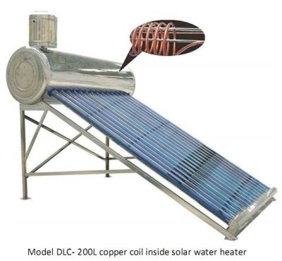 China Pre heating solar hot water heater with copper coil heat exchanger for sale