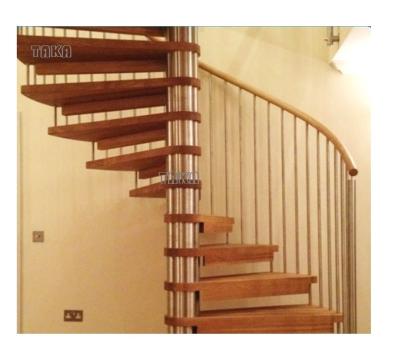 China Modern Customized Wooden Spiral Ladder Cuvette Stairs Glass Design for sale