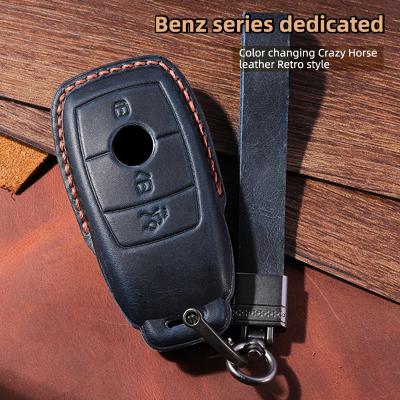 China Cow Leather Automobile Key Chain /Car Key Case /Car Key Bag /car Holder Color First Layer Changing Crazy Horse Leather Key Bag For Car for sale