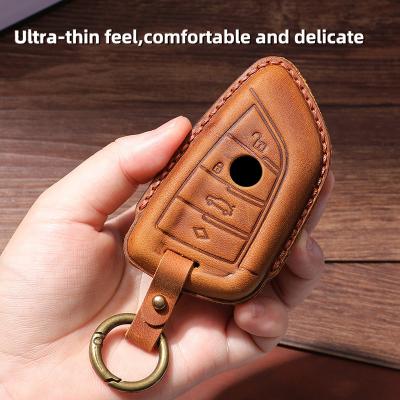 China First layer cowhide leather car key set/car key case/car key bag /car key holder color changing mad horse leather key bag for sale