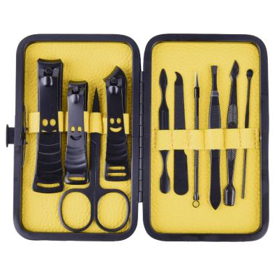 China Modern Men Manicure Set Gift Box Black Nail Manicure Set Black Tools for sale