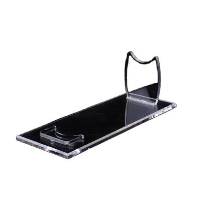 China YYS Custom Acrylic Black Clear Acrylic Cooking Frying Pan Display Stand Kitchen Pan Shelves for sale