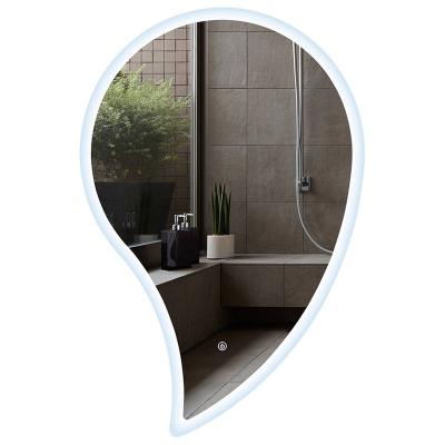 China Illuminated Irregular Bathroom Mirror With Led Light Bathroom Touch Sensor Make Up Light Led Mirror Wall Mounted Mirror for sale