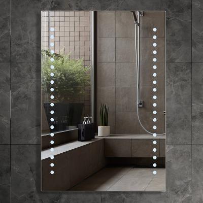 China Wall Mounted Mirror Fog Light Motion Sensor Makeup Mirror Bathroom Vanity Mirror Dimmable Aluminum Frame for sale