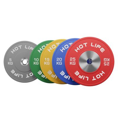 China Wholesale Durable Hot Life Sports Dish Weigh Dish Custom Logo Technique Competition Rubber Bumper Weightlifting Gym Set Equipment for sale