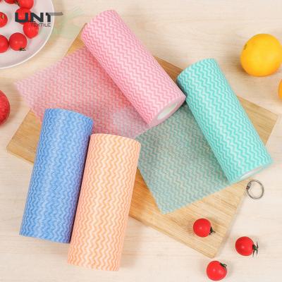 China High Quality Lazy Rag Rolls Good Hydrophilicity Wavy Profile Spunlace Non Viable Woven Fabric For Cleaning Kitchen for sale