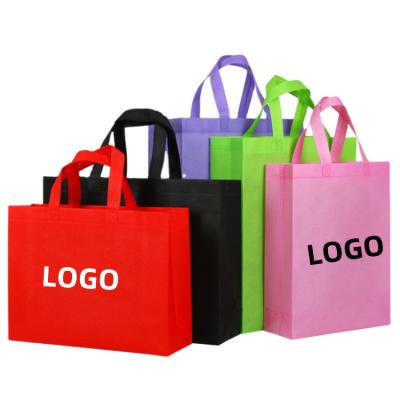 China Custom size pp nonwoven cartoon logo color printing pink luxury reusable gift packaging boutique nonwoven shopping bag for sale