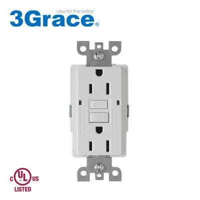 China White Easy Installation 125V 15A Duplex GFCI Electrical Outlet With End Of Life Monitoring for sale