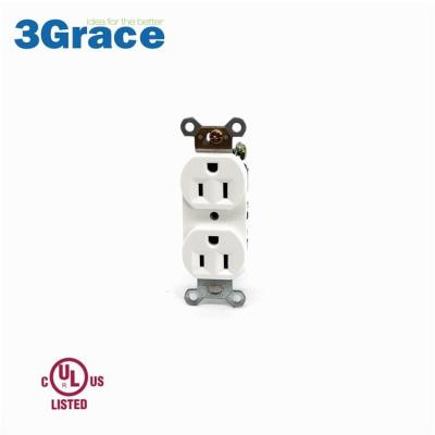 China Easy Installation 15 Amp 125 Volt 5-15R Duplex Tamper Heavy Duty Receptacle Electrical Outlet for sale