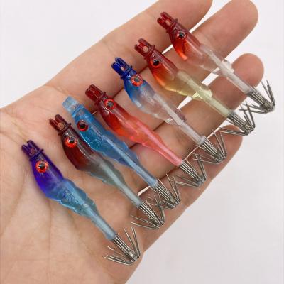 China Tubular Bait Hook Japan Blow Tube 5cm/1.5g Bulk Sea Fishing Plastic Octopus Jigs Blow Tube Artifact Ultraviolet Shrimp for sale