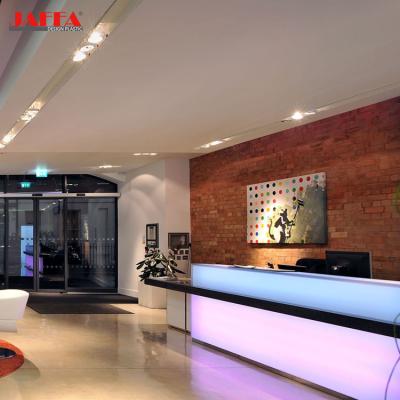 China Custom Plexiglass Hotel Reception Resin Glass Front Reception for sale