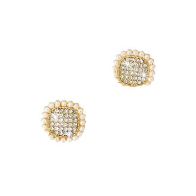 China Nickel-Free Lead-Free DL1A30 French Style Fragrant Light Luxury Pearl Earrings with Diamonds and Versatile Style Earrings and Earrings for sale