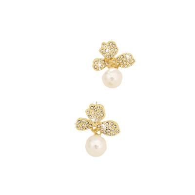 China Nickel-Free Lead-Free DL1A46 Pearl earrings, tassel earrings, female earrings, silver needles, flowers, light luxury, high-end and versatile earrings for sale