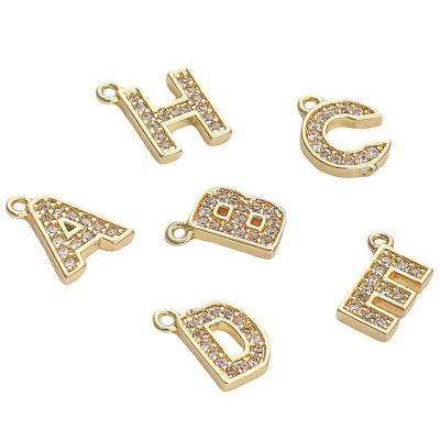 China Environmental Friendly 00K07 18K gold color plated A to Z 26 Letter Alphabet Pendant DIY Charms For Women Birthday Gift Jewelry for sale