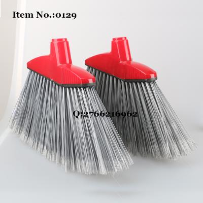 China Angle Cut End For HQ0129 Corner Broom Red Cap Easily Cleaning Gray Hard Bristle Cleaning Outdoor Broom for sale