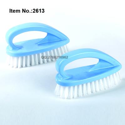 China Iron Shaped Plastic Brush Fiber HQ2613 Laundry Brush Cleaning Scrub Brush for sale