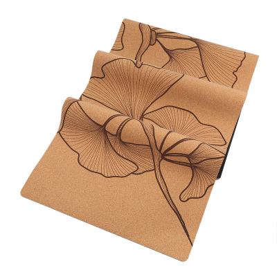 China Durable Neoprene Tree Natural Rubber Cork Yoga Mat 5mm Printed Yoga Exercise Mat for sale