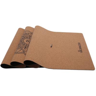 China Top Selling Fitness Eco-friendly Anti SlipWear-Resistant Factory OEM Custom Printed Personalnized Anti Slip Design Natural Cork Yoga Mat for sale