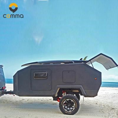 China Small Noise Mini Lightweight Tear Offroad Camping Trailer With Roof Top Tent And Kitchen For Sale for sale