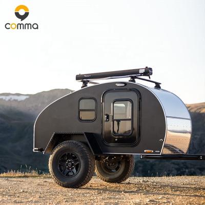 China Small Retro Lightweight Mini Trailer Camping Teardrop Camper for sale