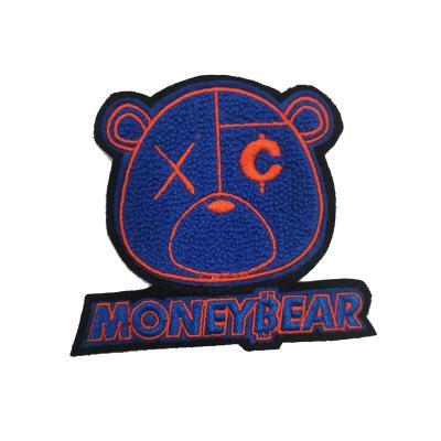 China Wholesale 3D Iron On Custom Animal Embroidered Cute Towel Chenille Apparel Custom Patches for sale