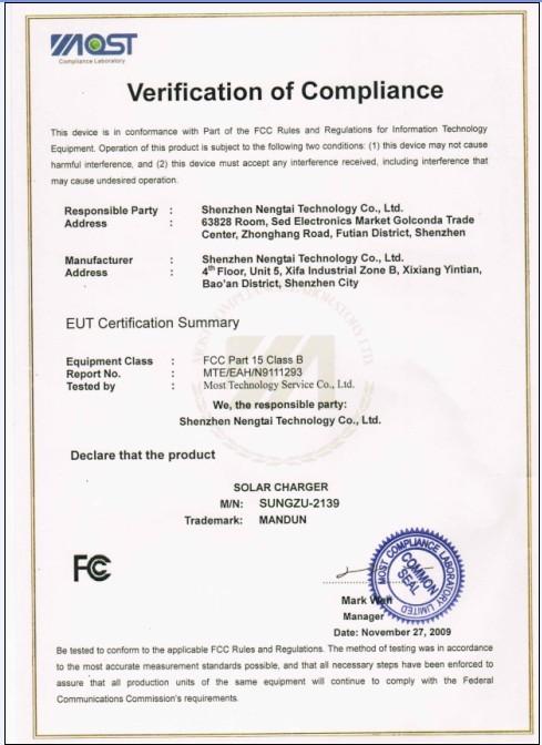 FCC - Shenzhen Sungzu Technology Co., Ltd.