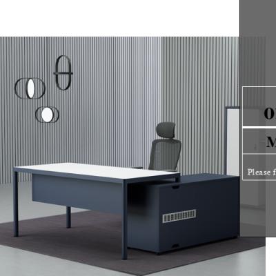 China Dark Blue Office Furniture Solution Color Manager Desk , Office Room Desk for sale