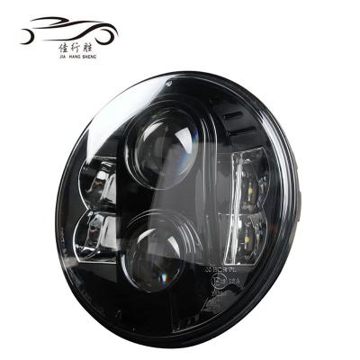 China Good Quality 7inch 80W Headlamp 12V 24V Waterproof High Low Beam H4 H13 Headlamp With 7 Inch Round Angel Eyes for sale