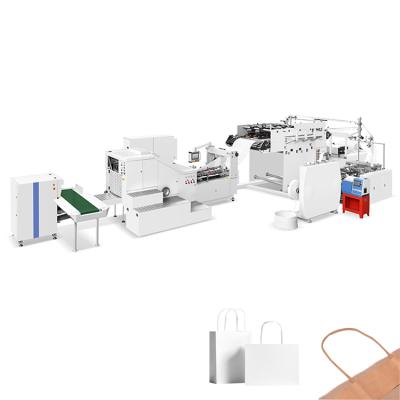 China Garment Shops 30-150pcs/min 41.5kw Fully Automated Bottom Handle Square Newsboy Bag Making Machine With Twist Handle for sale