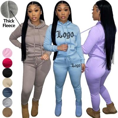 China Wholesale Custom White Logo Plain Jogger Women Fits QUICK DRY Tracksuit Sweatsuit QUICK DRY Set Women Jogging Sweat Suits Sweatpants And Hoodie Set for sale