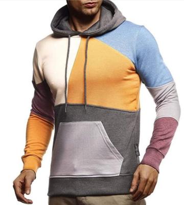 China Anti-Wrinkle Anti-Wrinkle Big Pocket Men's Hoodies Color Graphic-pave Patchwork Pullover Drawstring Clothes Plus Size Men's Hoodies and Sweatshirts for sale