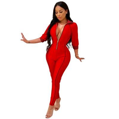 China Overall Sexy QUICK DRY Long Sleeve 2020 Women Winter Deep V Neck Party Clubwear Romper QUICK DRY Bodycon Pants Long Sleeve Jumpsuit for sale