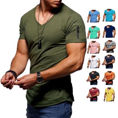 China Wholesale Cheap Vintage Anti-Wrinkle 2022 Anti-Wrinkle Sportswear Simple Oversize Men's Short Sleeve T-Shirts With Zipper for sale