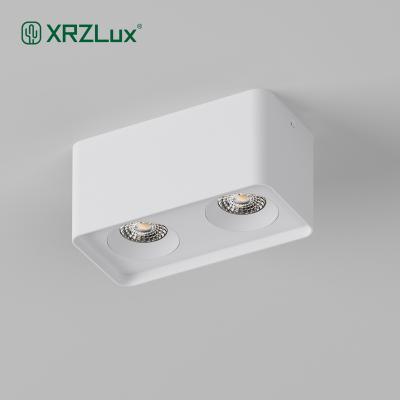 China Modern XRZLux 20W LED Downlight Outdoor Mounted Double Heads Anti-glare Adjustable Square Spotlights COB LED Ceiling Lamp for sale