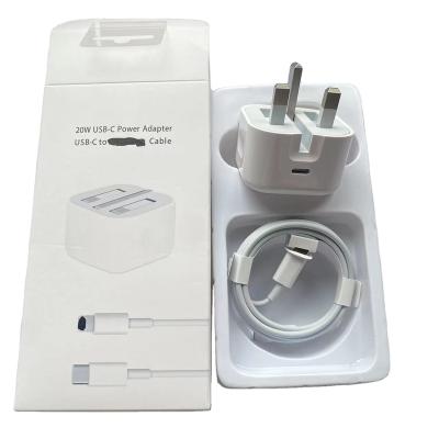 China Mobile Phone wholesale Original Charger UKEU USA Plug Fast Charging Type-c 20w Cable Charger Set For Iphone 13 12 pro Max Xs Xr for sale