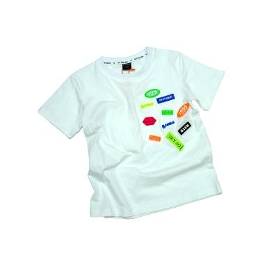 China Breathable Cool Short Sleeve Kids Clothes Youth Boys Appliques Summer T Shirt Kids Cotton Outfits for sale