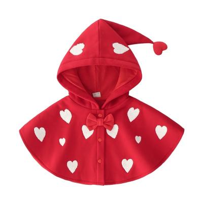 China Breathable Red Baby Hooded Coat Cute Design Heart Shaped Baby Top Christmas Coats for sale